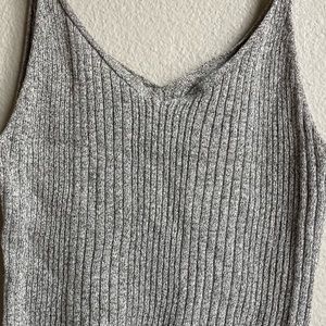 Brandy Melville ribbed gray tank top
